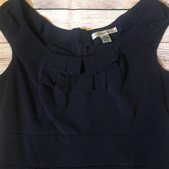 aa studio navy sleeveless cocktail party wedding guest dress size 10 - Picture 5 of 6